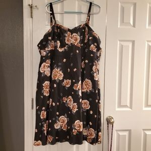 Torrid black with pink roses dress